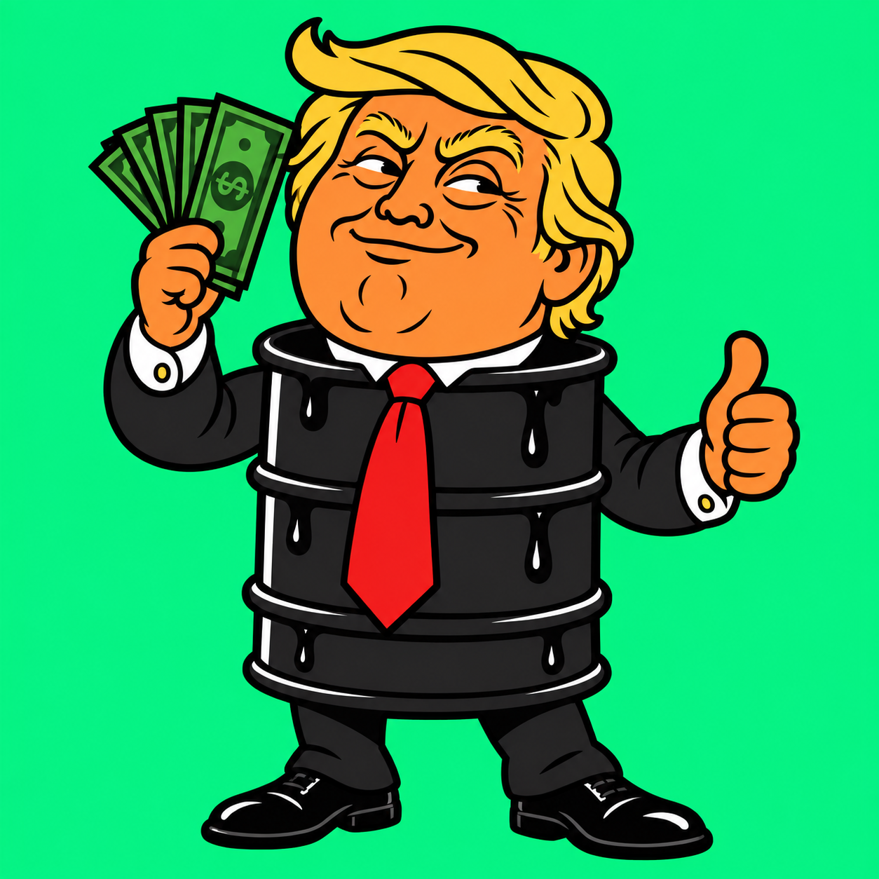 Official Cash TRUDE oil barrel mascot